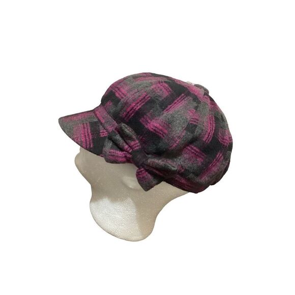 Pink & Gray Newsboy Hat / Cap - Picture 1 of 5